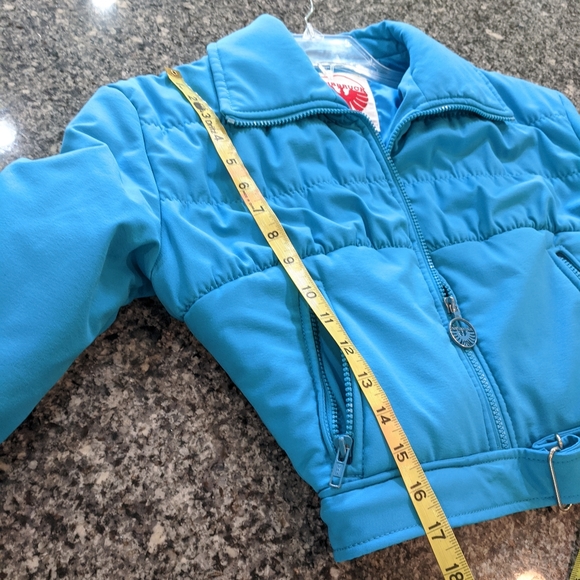 Vintage Innsbruck Ski Snow Suit Bright Blue Size Small 2 Piece Jacket Overalls - Picture 12 of 16